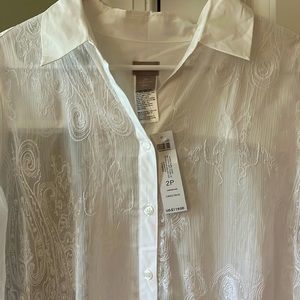 NWT Chicos Lace Tunic Shirt. Will look great with black pants and cami!